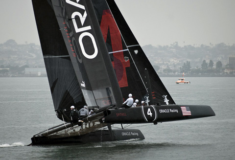 Oracle Racing on the water