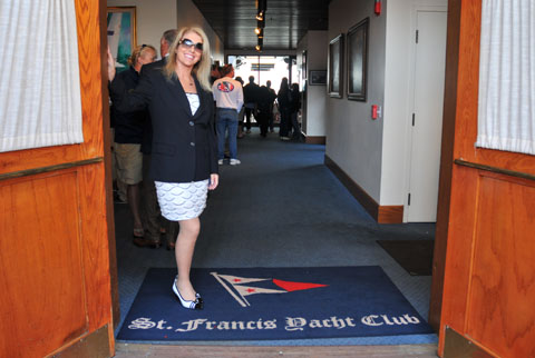 The racers' entrance at the club