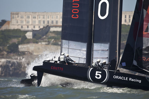 Oracle Racing in front of Alcatraz