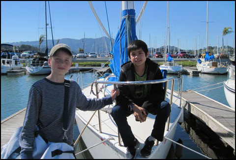 Two kids at the dock